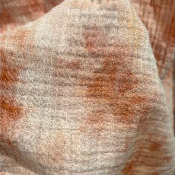 ROAN + RYAN SIZE XS White and Orange Long Sleeve Relaxed Button Down Shirt - Picture 7 of 10